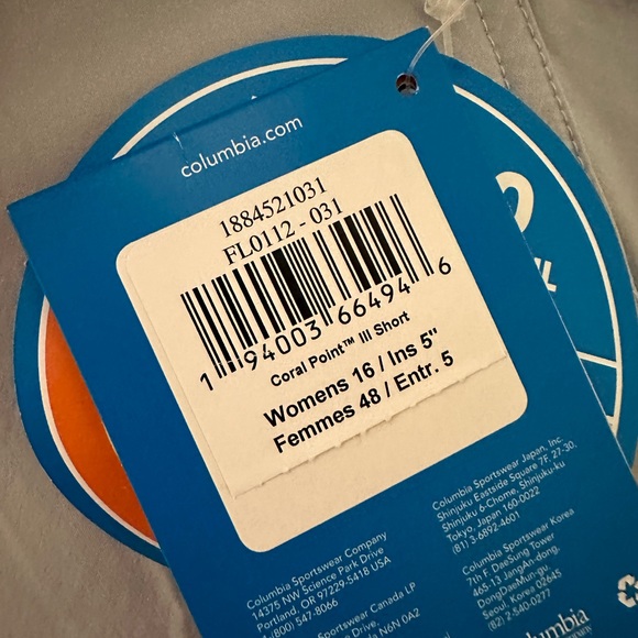 Grey Columbia PFG Women’s Golf Shorts - Picture 3 of 4